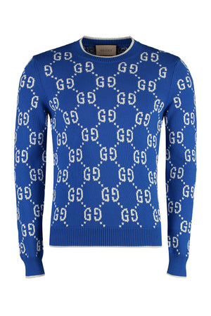 Maglione jacquard con motivo GG-0